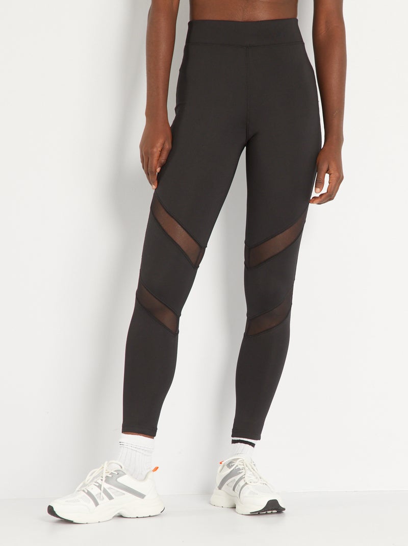 Legging de deporte calado negro - Kiabi