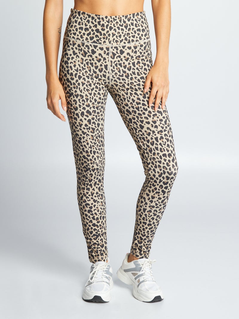 Legging de deporte con estampado de 'leopardo' BEIGE - Kiabi