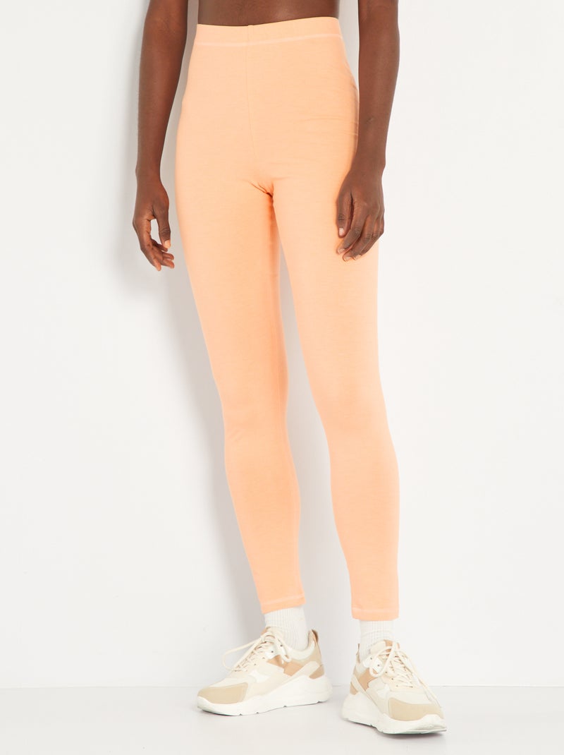 Legging de deporte liso naranja - Kiabi