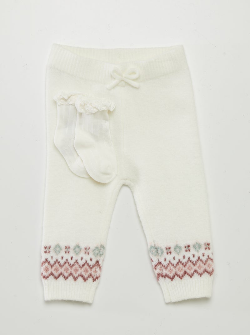 Legging de jacquard + calcetines BLANCO - Kiabi