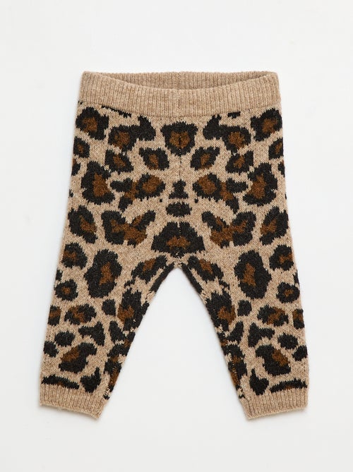 Legging de leopardo en punto - Kiabi