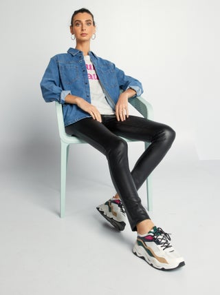 Legging de material sintético tiro alto