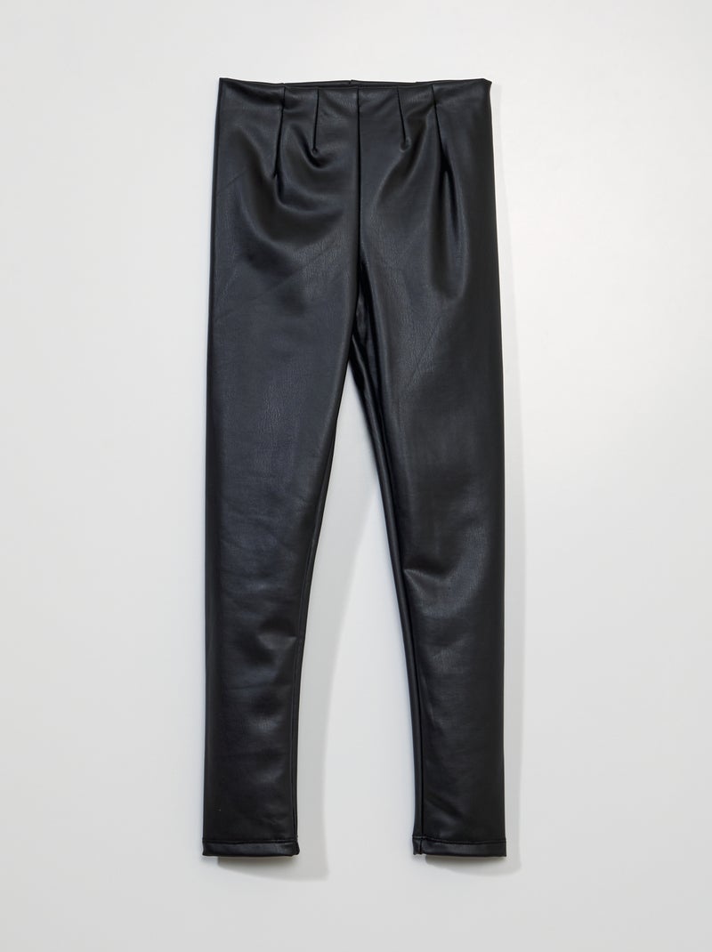 Legging de material sintético tiro alto negro - Kiabi