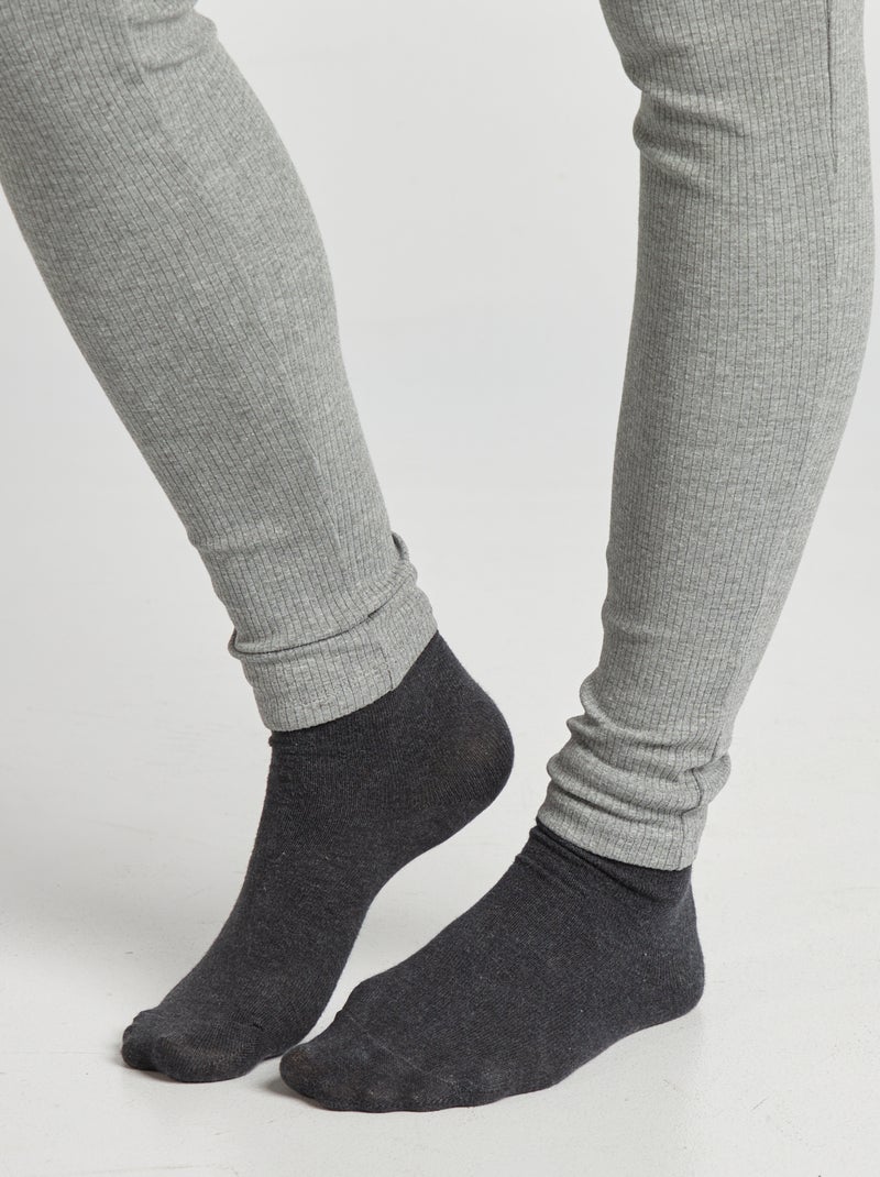 Legging de maternidad de canalé GRIS - Kiabi
