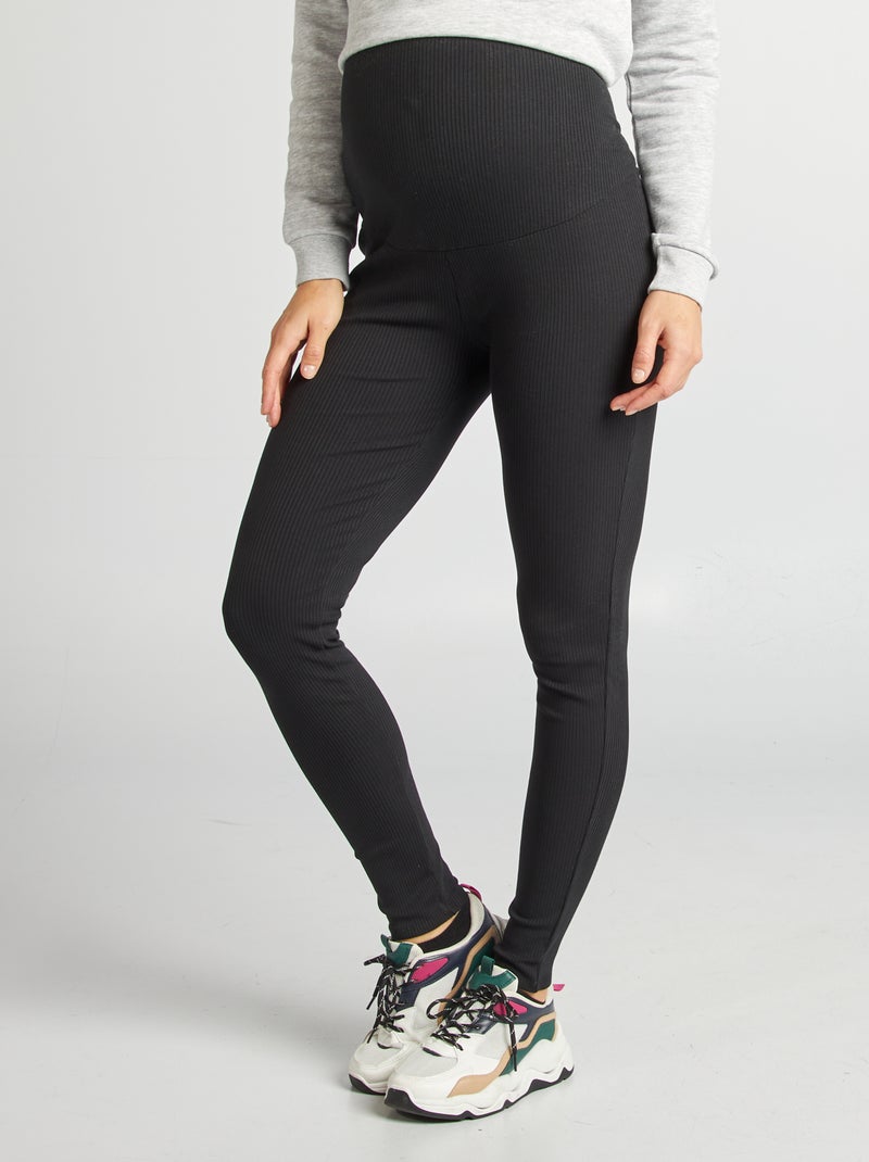 Legging de maternidad de canalé NEGRO - Kiabi