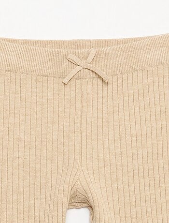 Legging de punto acanalado liso