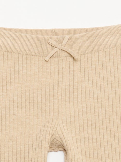 Legging de punto acanalado liso - Kiabi