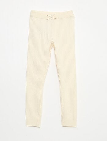 Legging de punto acanalado liso