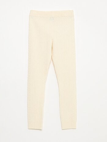 Legging de punto acanalado liso