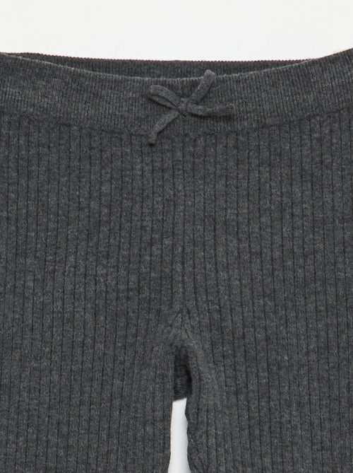 Legging de punto acanalado liso - Kiabi