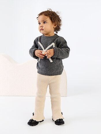Legging de punto compacto acanalado