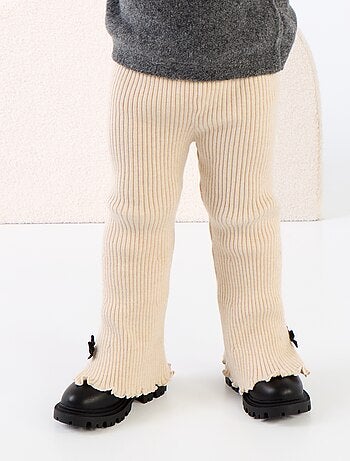 Legging de punto compacto acanalado