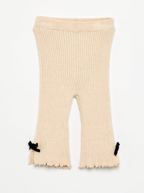 Legging de punto compacto acanalado - Kiabi