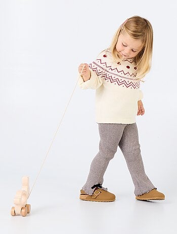 Legging de punto compacto acanalado