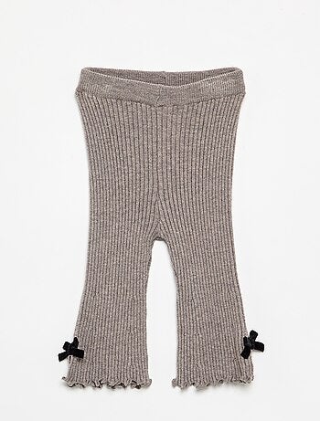 Legging de punto compacto acanalado