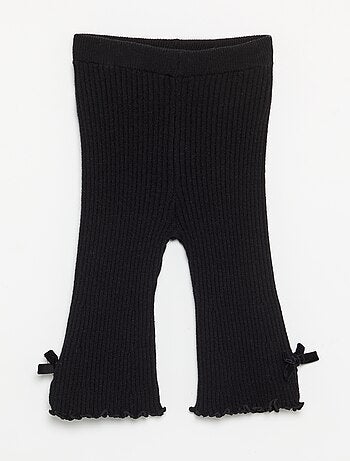 Legging de punto compacto acanalado