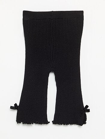 Legging de punto compacto acanalado