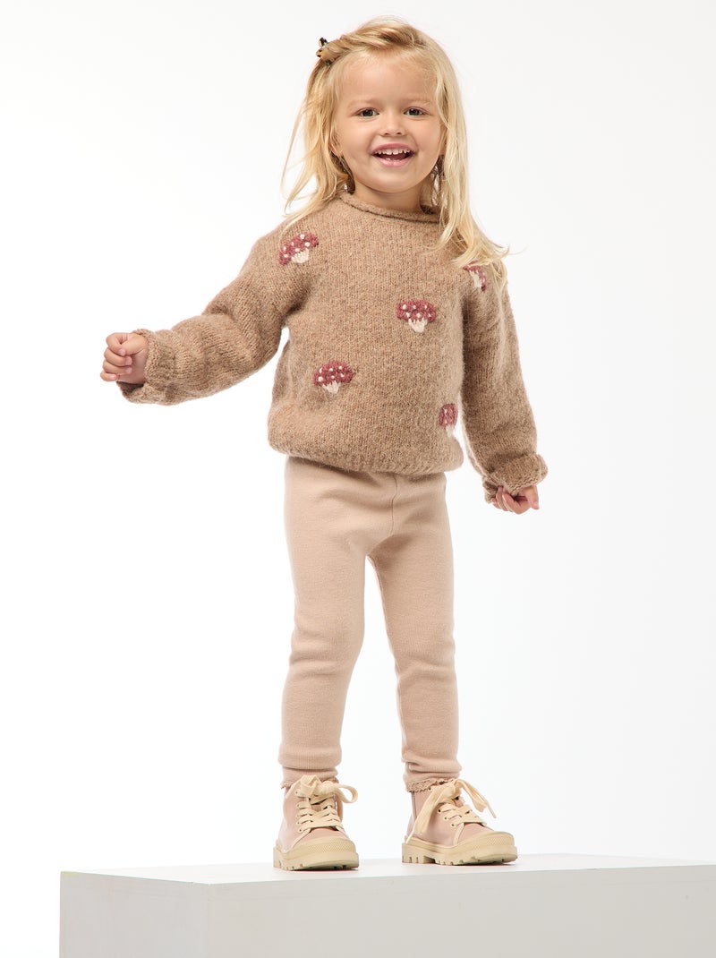 Legging de punto compacto Beige - Kiabi