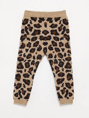Legging de punto con estampado de leopardo