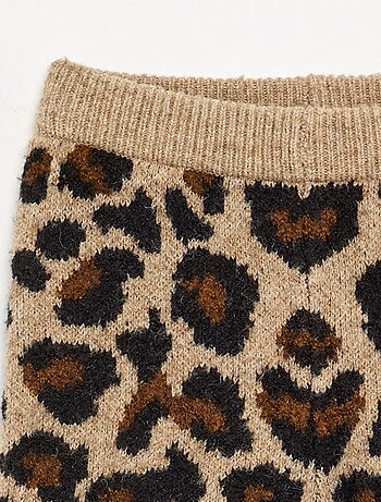 Legging de punto con estampado de leopardo