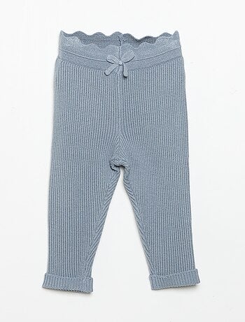 Legging de punto con lazo en la cintura
