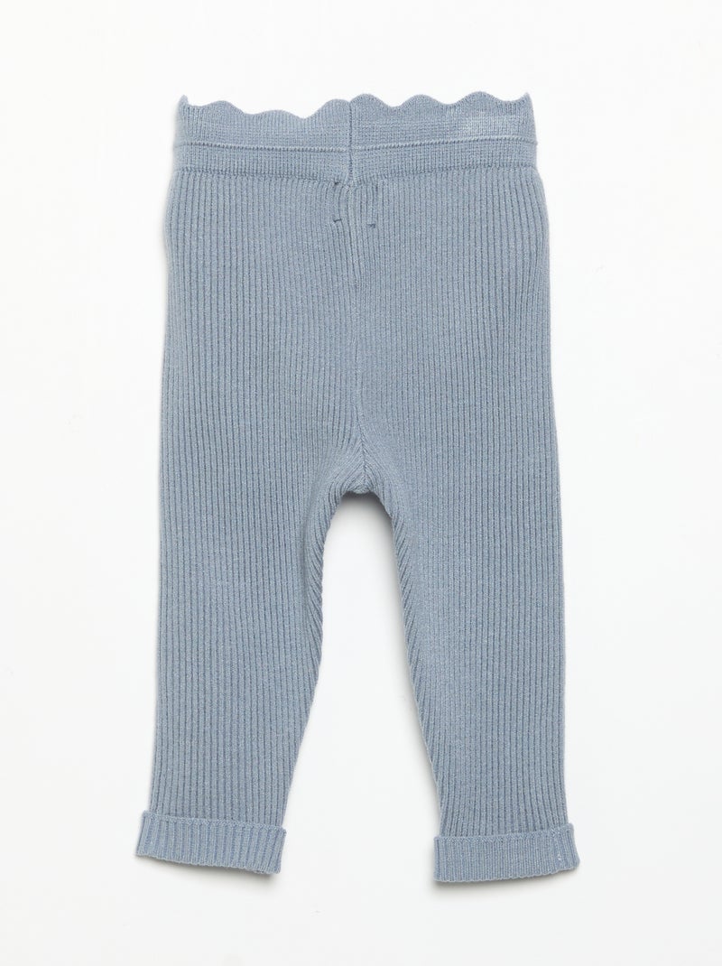 Legging de punto con lazo en la cintura Azul - Kiabi
