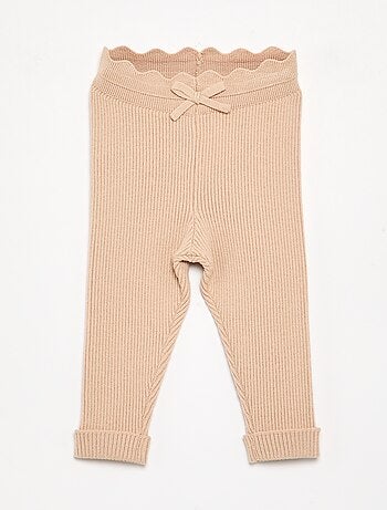 Legging de punto con lazo en la cintura