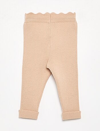 Legging de punto con lazo en la cintura