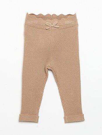 Legging de punto con lazo en la cintura