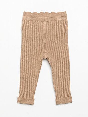 Legging de punto con lazo en la cintura