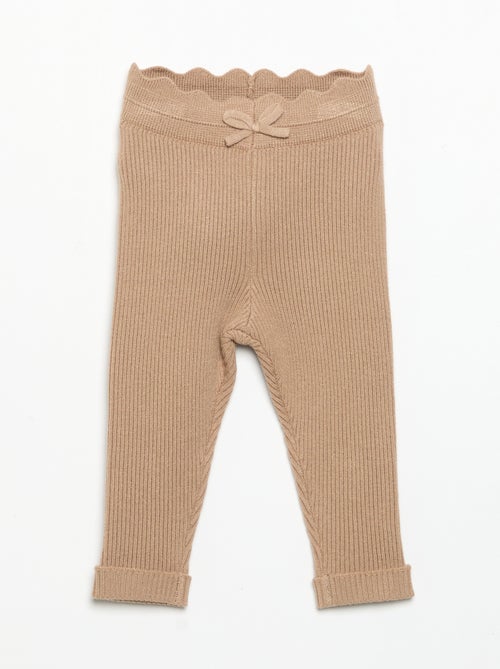 Legging de punto con lazo en la cintura - Kiabi