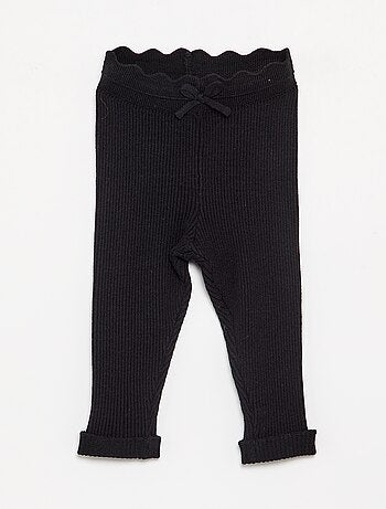 Legging de punto con lazo en la cintura