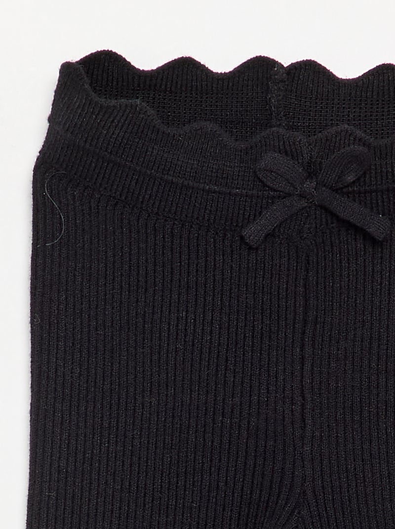 Legging de punto con lazo en la cintura Negro - Kiabi