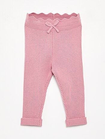Legging de punto con lazo en la cintura