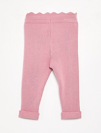 Legging de punto con lazo en la cintura