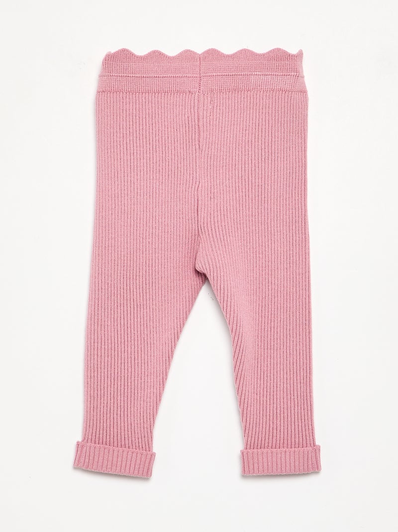 Legging de punto con lazo en la cintura Rosa - Kiabi