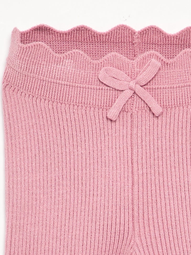 Legging de punto con lazo en la cintura Rosa - Kiabi