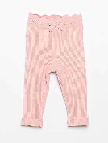 Legging de punto con lazo en la cintura