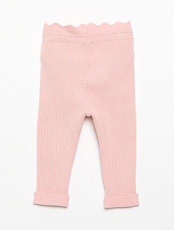 Legging de punto con lazo en la cintura