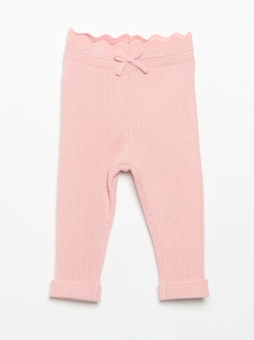 Legging de punto con lazo en la cintura - Kiabi