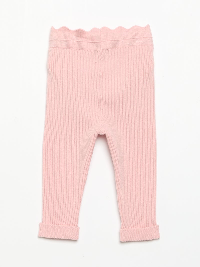 Legging de punto con lazo en la cintura Rosa - Kiabi