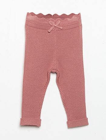 Legging de punto con lazo en la cintura
