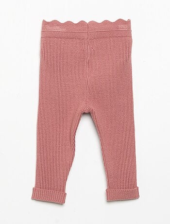 Legging de punto con lazo en la cintura
