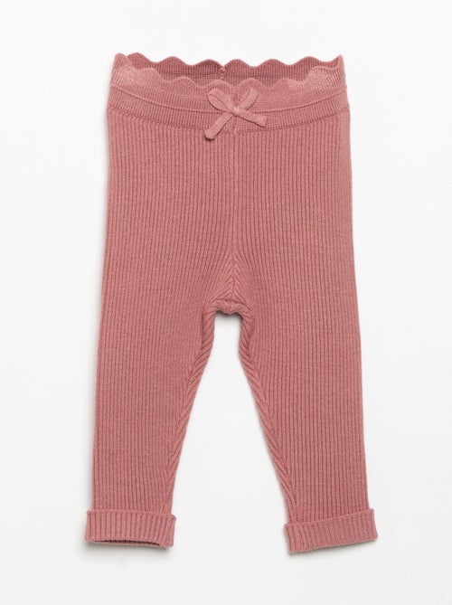 Legging de punto con lazo en la cintura - Kiabi
