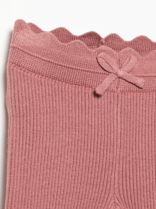 Legging de punto con lazo en la cintura - Kiabi