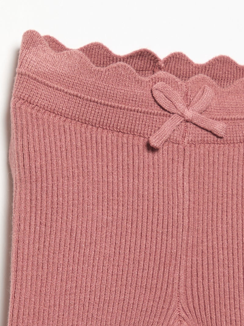 Legging de punto con lazo en la cintura Rosa - Kiabi