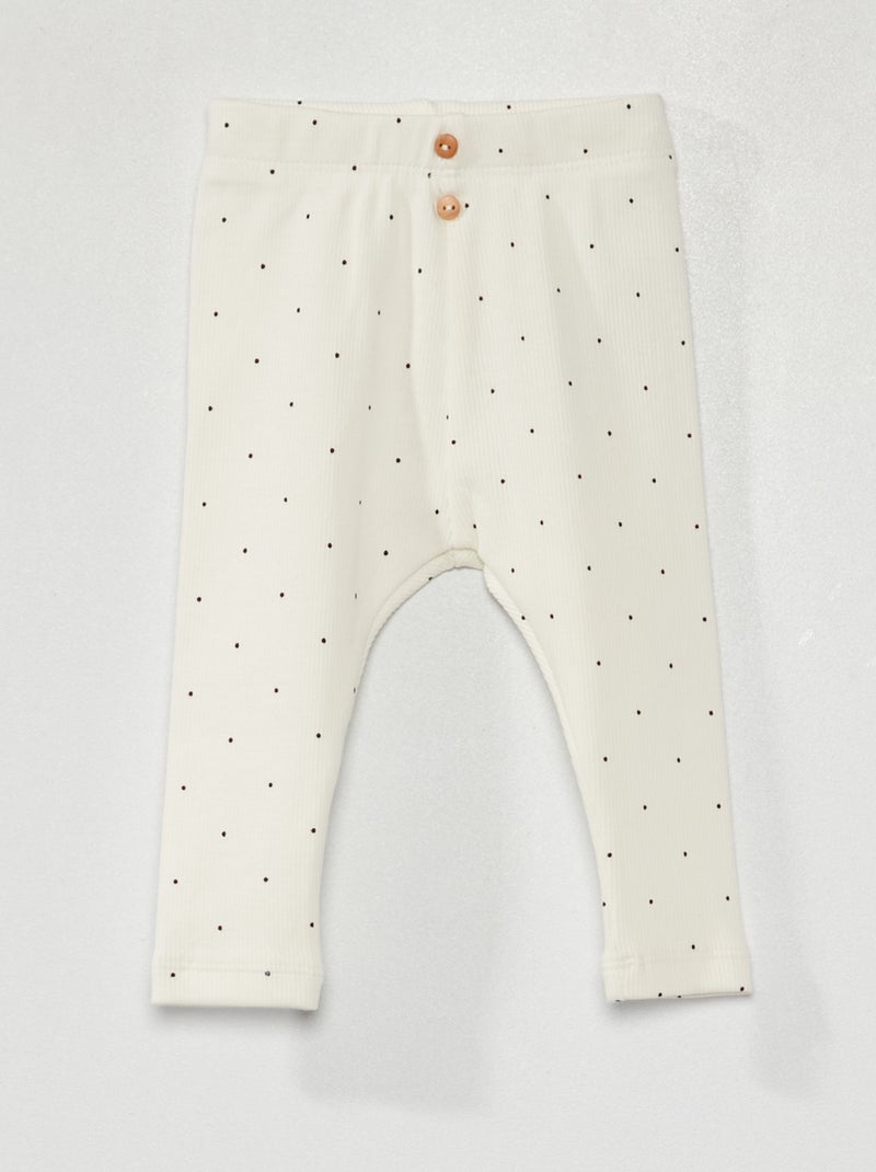 Legging de punto de canalé BLANCO - Kiabi