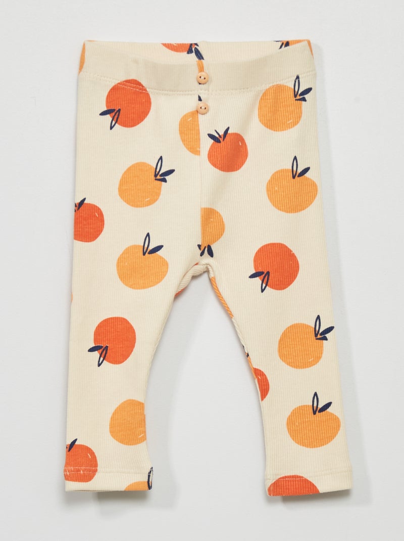 Legging de punto de canalé BLANCO - Kiabi