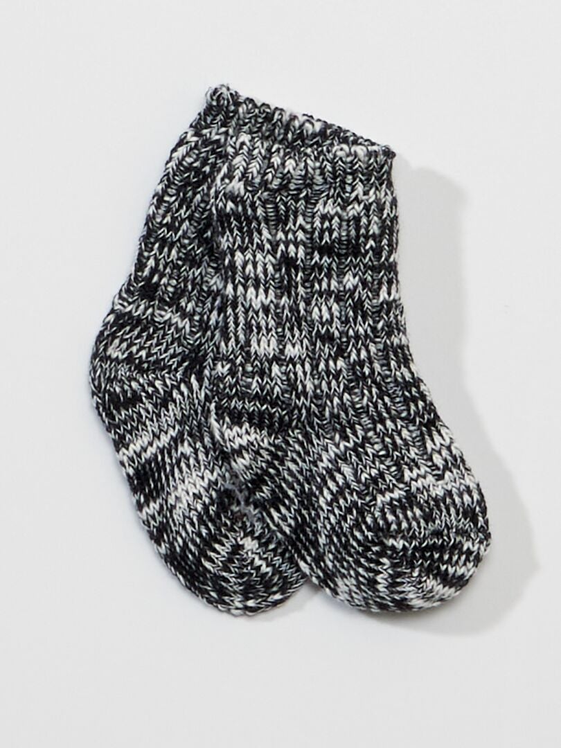 Legging de punto de canalé + calcetines - 2 piezas negro - Kiabi