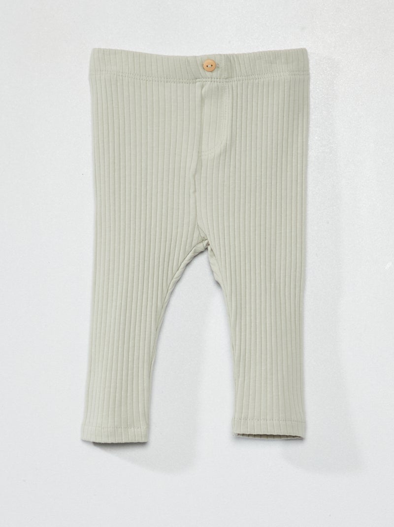Legging de punto de canalé gris mercurio - Kiabi